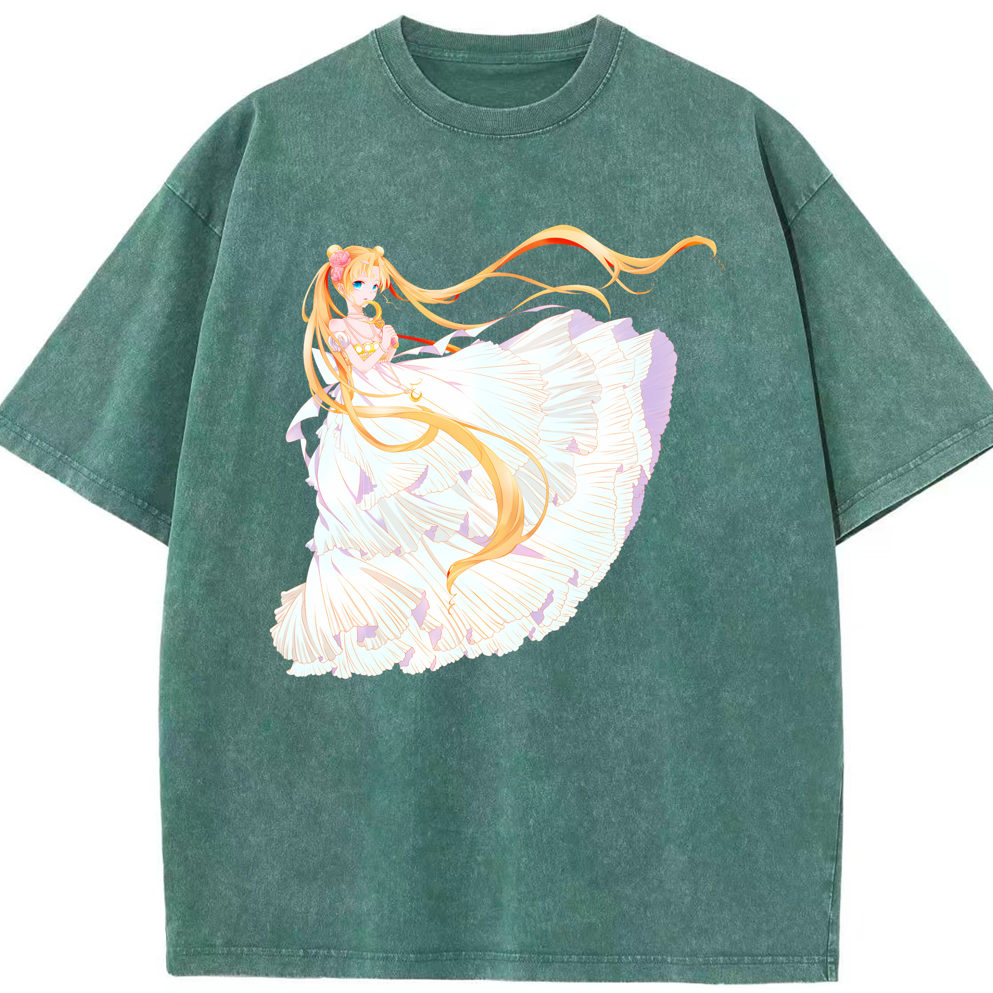 （画像用） 美少女戦士セーラームーン 愛野 美奈子 あいの みなこ Sailor Moon Aino Minako 綿100% ヴィンテージ風 半袖Tシャツ（フロントプリント）